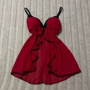 Apt. 9 red lace babydoll dress Size S goth whimsy loungewear party